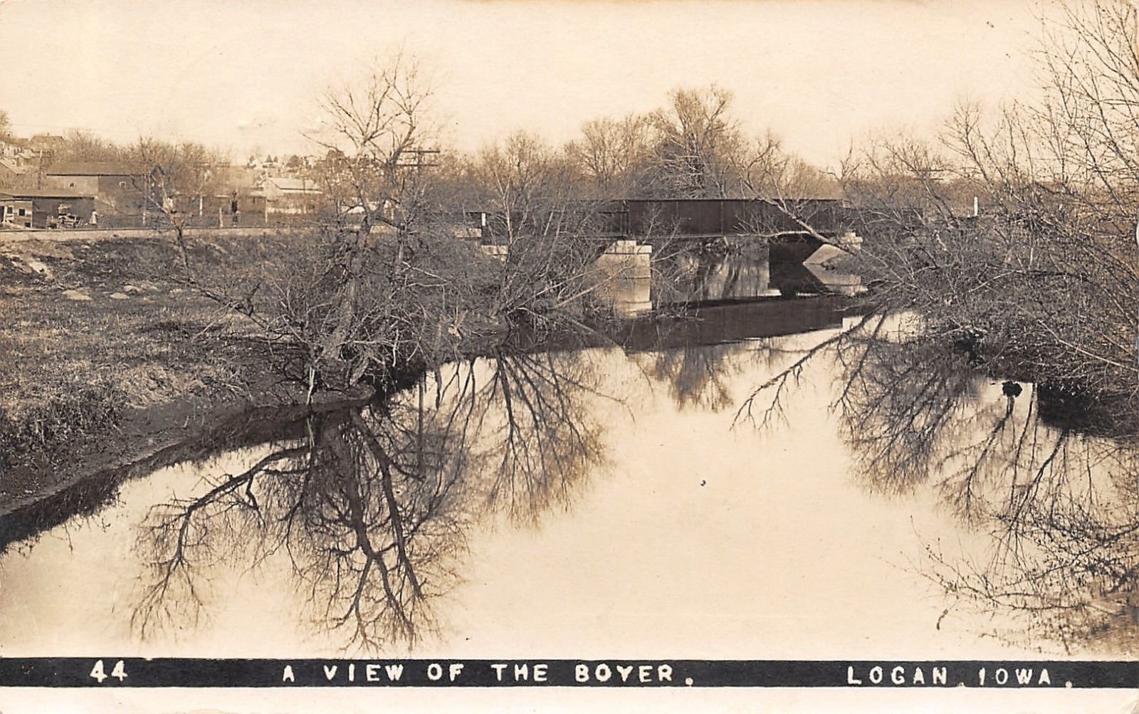 Historic postcard of bridge, showing bridge prior to 1950s reconstruction.